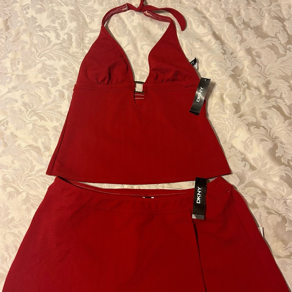 DKNY 3-piece China Red Swimsuit Brand New - Picture 7 of 7